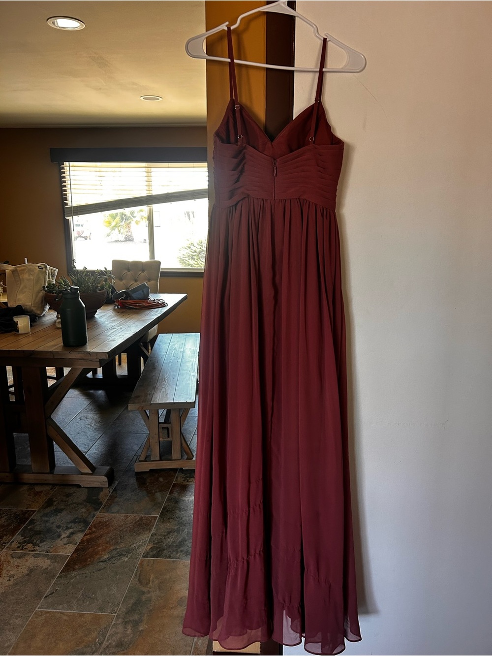 Azazie Floor Length Chiffon Bridesmaid Dress – Size A4 – Rose Pink / Dusty Rose - Picture 5 of 6